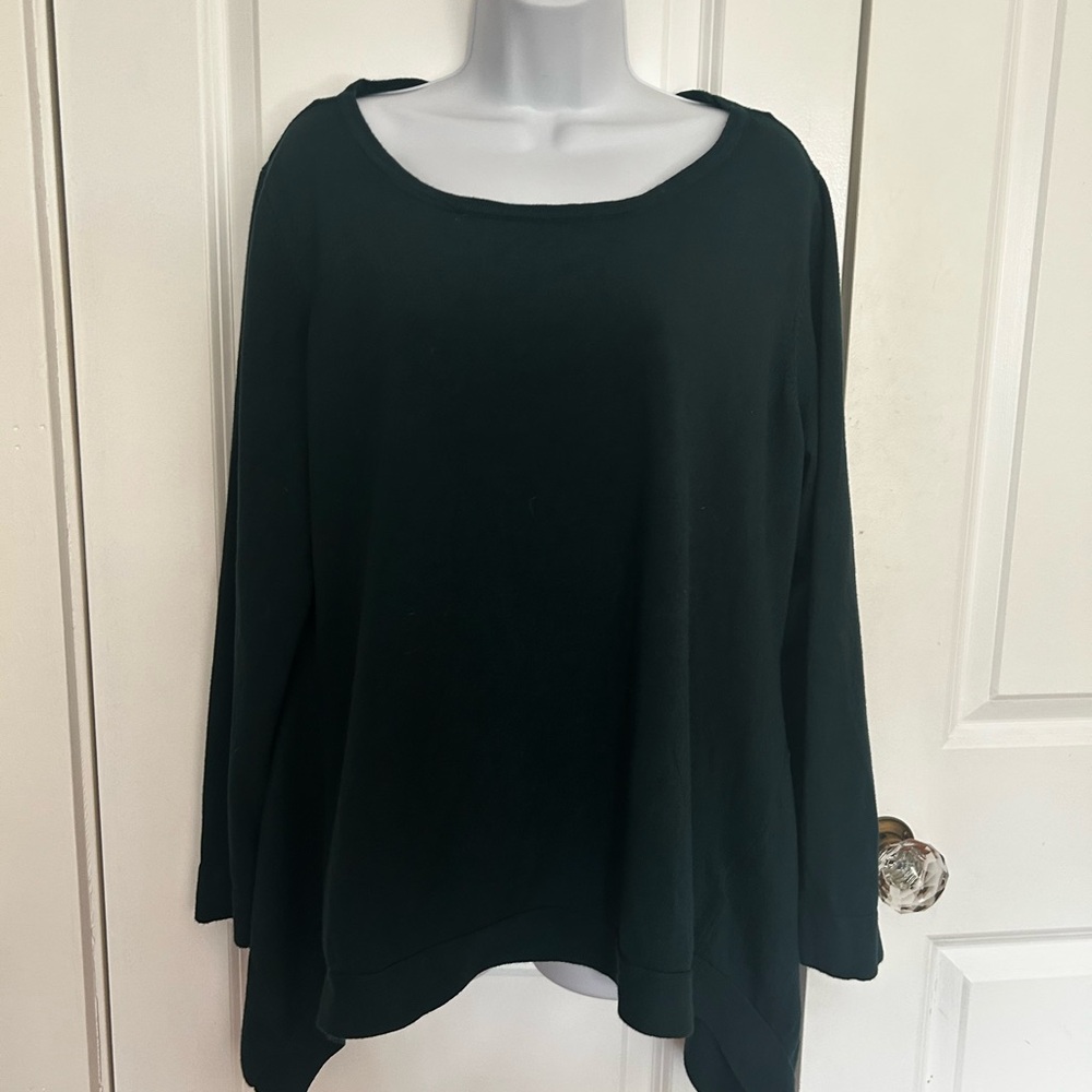 Style & Co Green Boxy Long Sleeve Tunic